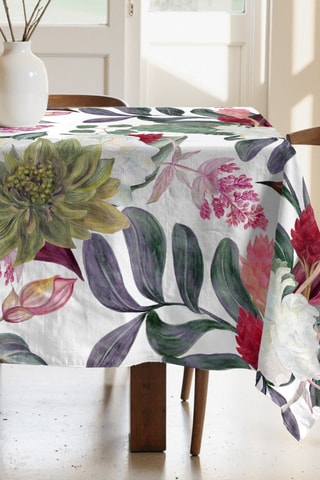 Toalha de mesa antimanchas em algodão biológico - Branco