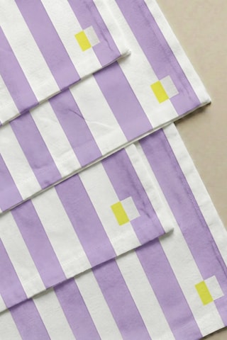 4 serviettes de table - Blanc et violet