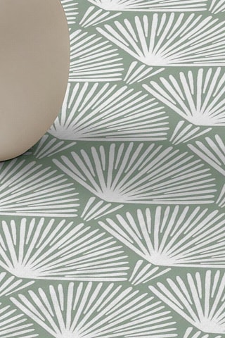 Toalha de mesa antimanchas em algodão biológico - Branco e verde