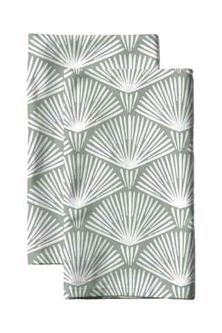 2 tovaglioli - Bianco e verde chiaro