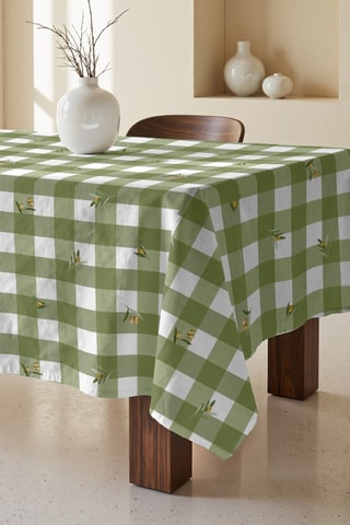 Toalha de mesa - Branco e verde