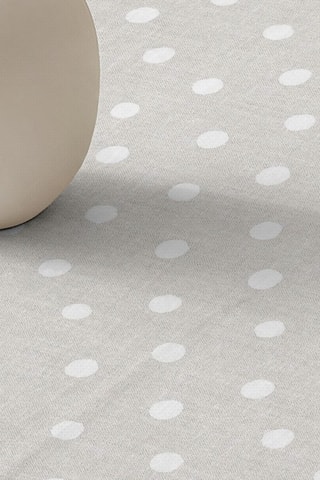 Toalha de mesa antimanchas em algodão biológico - Bege mesclado e branco