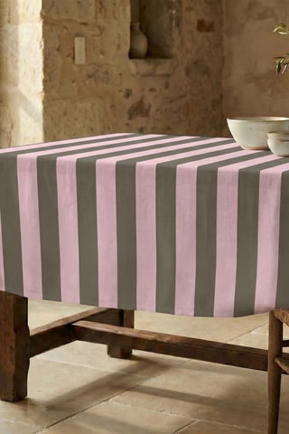 Toalha de mesa - Castanho e rosa