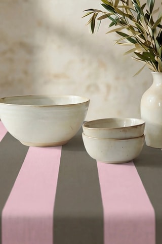Toalha de mesa - Castanho e rosa