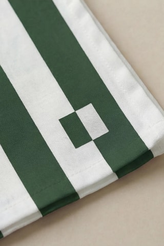 4 serviettes de table - Vert foncé et blanc