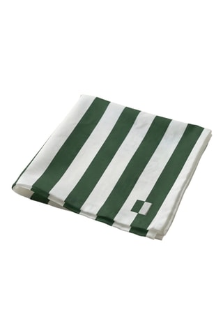 4 serviettes de table - Vert foncé et blanc