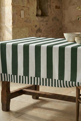 Toalha de mesa - Verde-escuro e branco