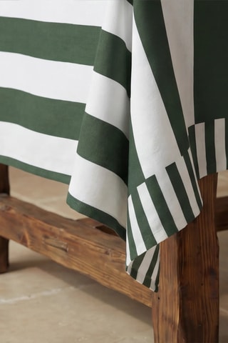 Toalha de mesa - Verde-escuro e branco