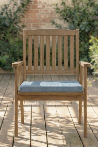 Coussin d’assise pour chaise de jardin - Bleu clair chiné - 40 x 40 x 5 cm