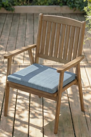 Coussin d’assise pour chaise de jardin - Bleu clair chiné - 40 x 40 x 5 cm