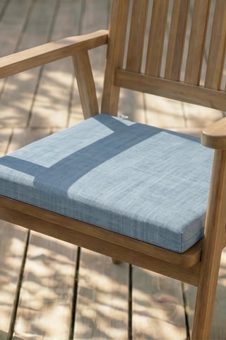 Coussin d’assise pour chaise de jardin - Bleu clair chiné - 40 x 40 x 5 cm