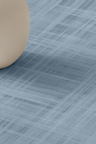 Nappe antitache ronde en coton biologique - Bleu clair chiné