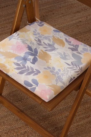 Coussin d’assise pour chaise de jardin - Ecru et gris foncé - 40 x 40 x 5 cm