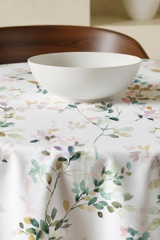 Nappe antitache ronde en coton biologique - Blanc et mauve