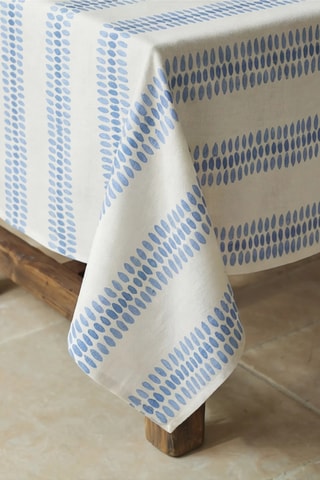 Toalha de mesa - Branco e azul-claro