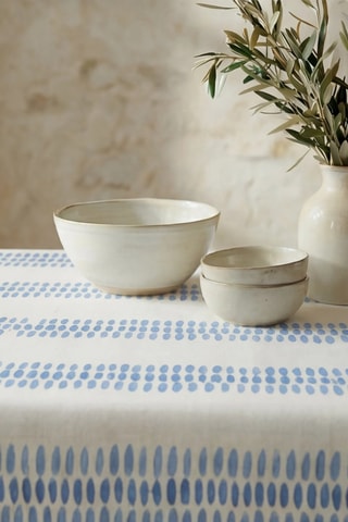 Toalha de mesa - Branco e azul-claro