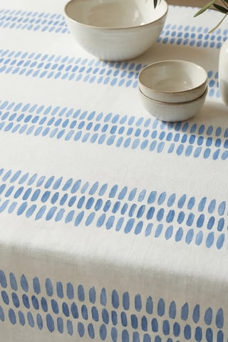 Toalha de mesa - Branco e azul-claro