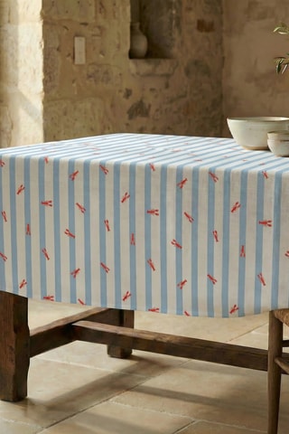 Toalha de mesa - Azul-celeste e branco