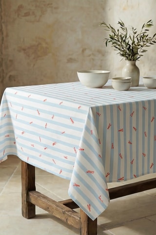 Toalha de mesa - Azul-celeste e branco