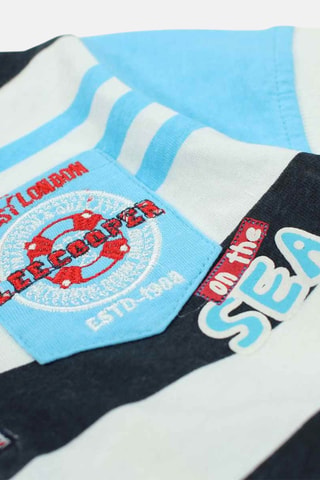 T-shirt e calções - Branco e azul