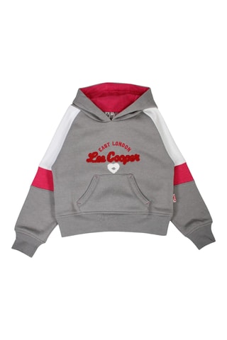 Sweat com capuz - Cinzento e rosa