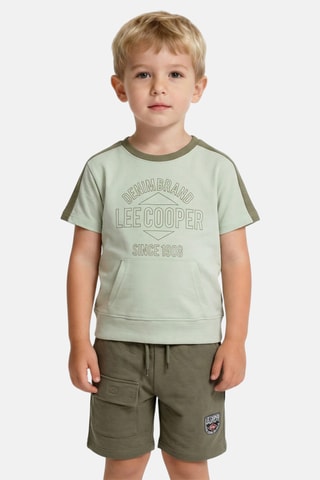 T-shirt e calções - Caqui
