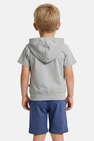 T-shirt com capuz e calções - Cinzento-escuro