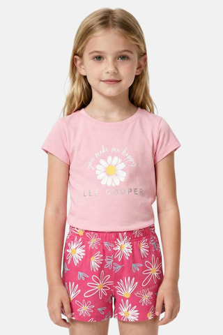 T-shirt e calções - Rosa