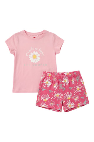 T-shirt e calções - Rosa
