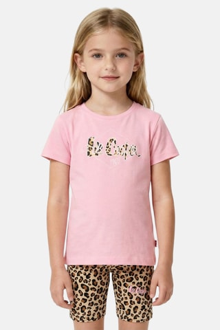 T-shirt e bermudas - Rosa