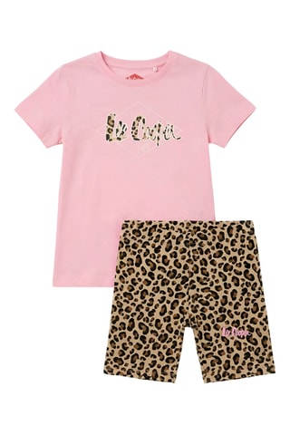 T-shirt e bermudas - Rosa