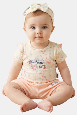 Conjunto 3 peças - Branco e laranja