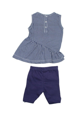Vestido e calças - Branco e azul