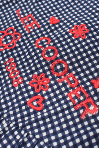 Vestido e calças - Branco e azul