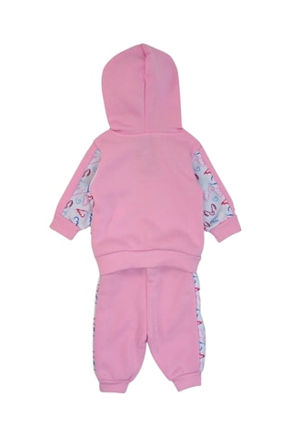 Sweat de capuz e calças de treino - Rosa e cinzento