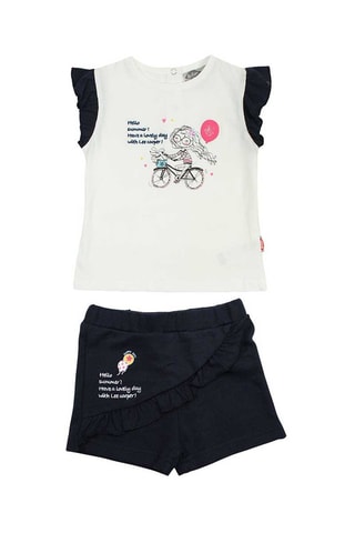 T-shirt e calções - Branco e preto