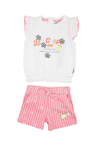 T-shirt e calções - Rosa