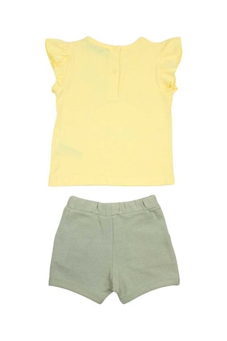 T-shirt e calções - Verde e amarelo