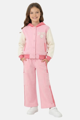 Teddy com capuz e calças de treino - Rosa