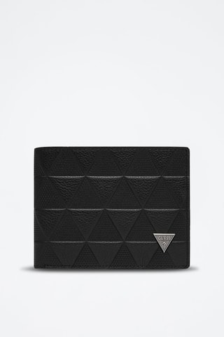 Cartera de piel Torino - Negro y plateado