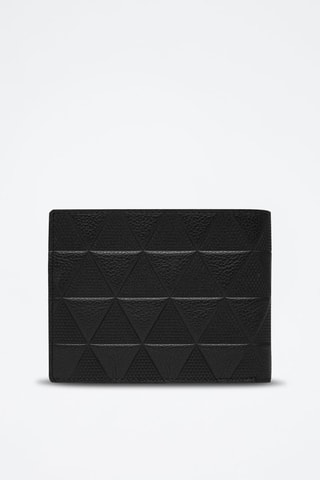 Cartera de piel Torino - Negro y plateado