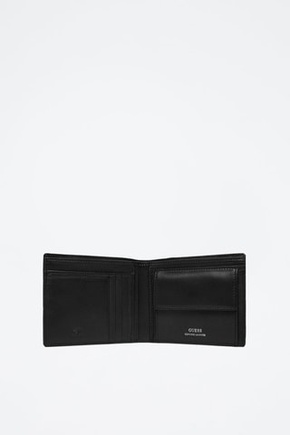 Cartera de piel Torino - Negro y plateado