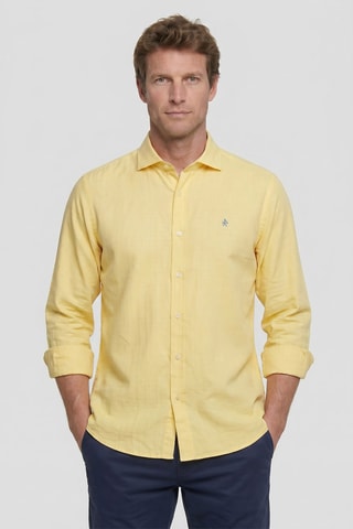 Chemise regular en lin - Jaune