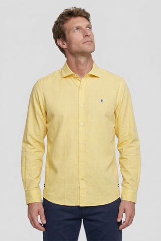 Chemise regular en lin - Jaune