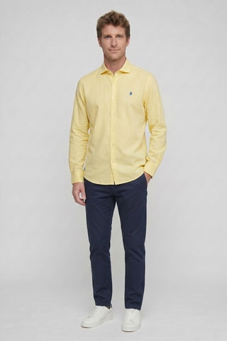 Chemise regular en lin - Jaune