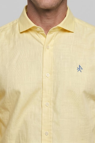 Chemise regular en lin - Jaune