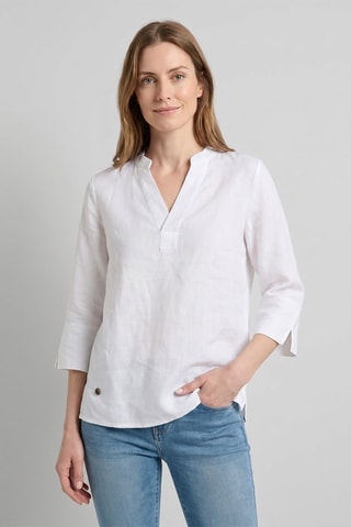 Blouse relaxed en lin - Blanc