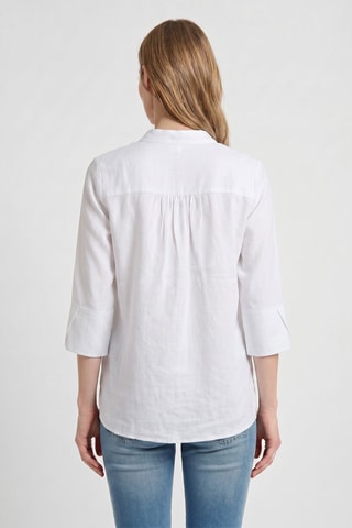 Blouse relaxed en lin - Blanc