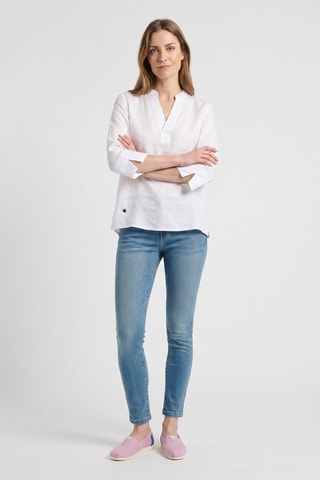 Blouse relaxed en lin - Blanc