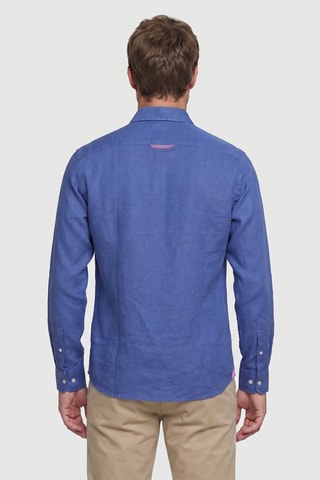 Chemise regular en lin - Bleu